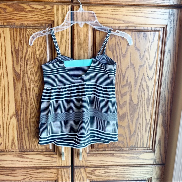ROXY Black & White Striped Tank Top Size 6 - Picture 5 of 5